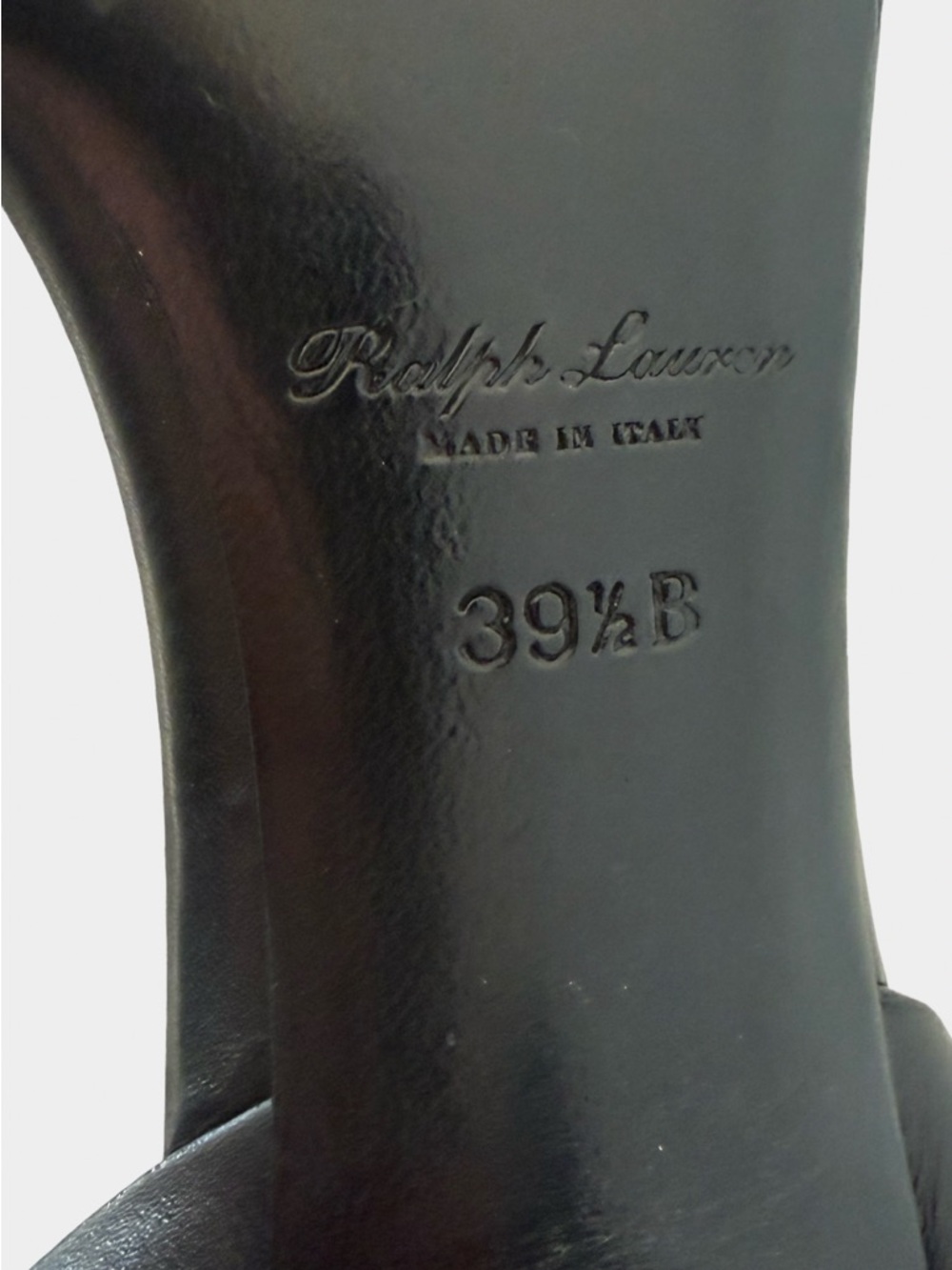 Ralph Lauren Purple Label Black Leather Ankle-Strap Heels - Picture 5 of 5